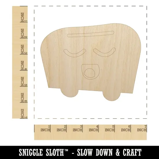 Cute Kawaii Toaster Unfinished Wood Shape Piece Cutout for DIY Craft Projects {1}