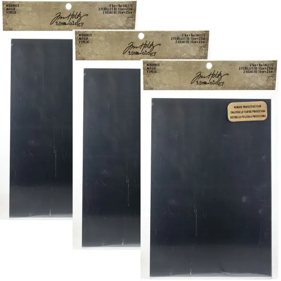 Multipack of 3 - Idea-Ology Adhesive Mirrored Sheets 6"X9" 2/Pkg {1}