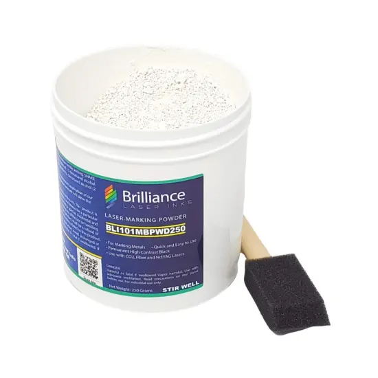 Laser Marking Powder-"Brilliance Laser Inks" -BLI101MBPWD250 Grams- Black Laser Ink Powder for Metals Marking with CO2/Fiber/YAG (250 Grams) {2}