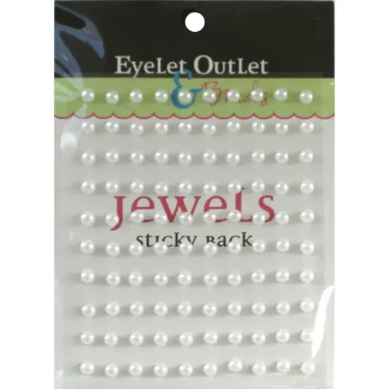 Eyelet Outlet Adhesive Pearls 5mm 100/Pkg-White {1}