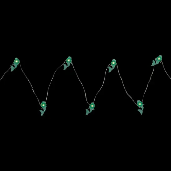 Northlight LED Mermaid Fairy Lights - Warm White - 2.75' Silver Wire - 10ct Green {4}