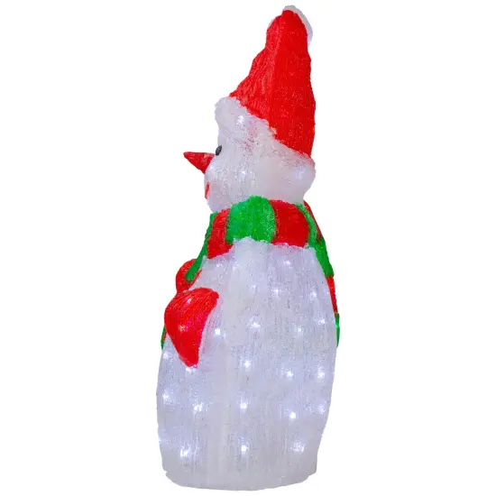 Northlight Lighted Commercial Grade Acrylic Christmas Snowman Display Decoration - 25" White {4}