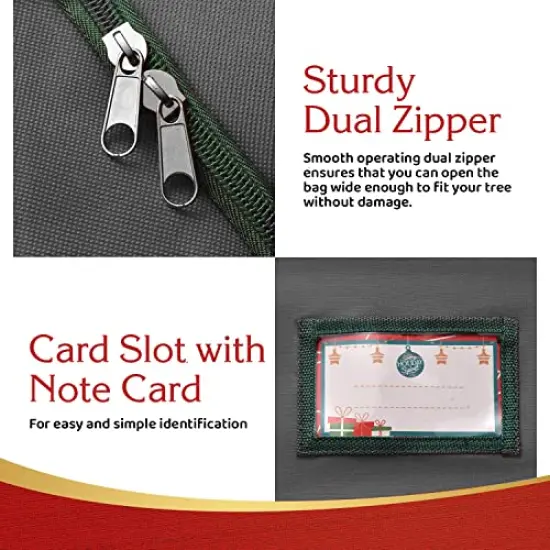 Christmas Tree Storage Bag - Heavy-Duty Tree Bag with Durable Reinforced Handles & Zipper, Waterproof Storage Bag Protects from Moisture & Dust (Fits a 9FT Tree, Charcoal) {5}