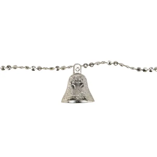 Northlight Shiny Bell Beaded Artificial Christmas Garland - 9' x 1.5" - Silver - Unlit {4}