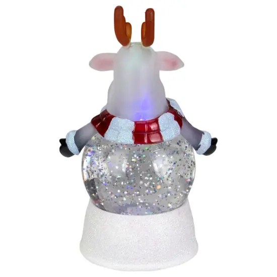 Northlight LED Lighted Reindeer Christmas Water Globe - 8" Red {5}