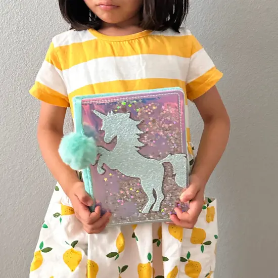 Wrapables Plush Journal, A5 Lined Notebook Diary for Writing and Drawing Sparkling Unicorn {3}