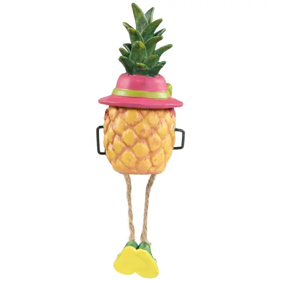 Northlight 6.25" Tropical Girl Pineapple with Cocktail Outdoor Garden Statue Brown {6}