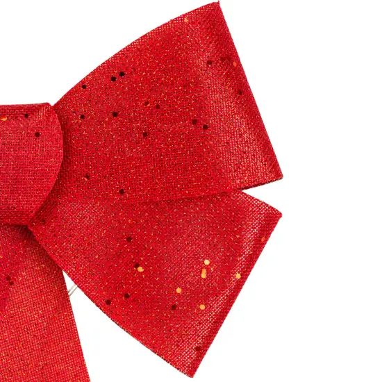Northlight LED Lighted Sequin Christmas Bow Decoration - 16" - Color Changing Lights Red {5}