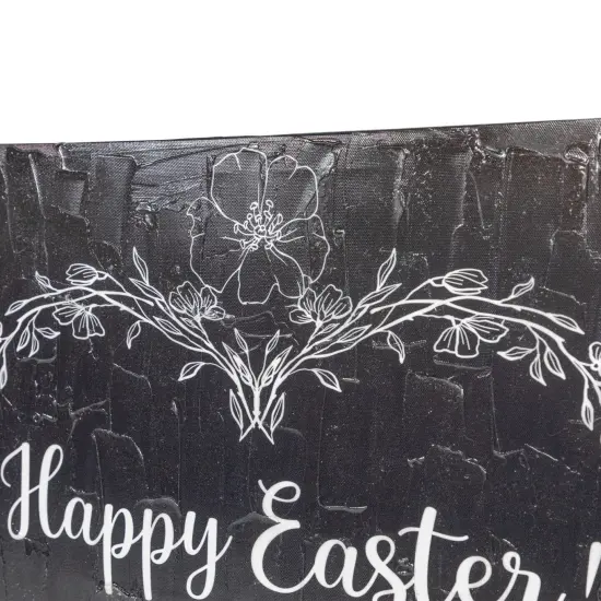 Northlight Black and White Happy Easter Bunnies Canvas Wall Art, 17.75" x 17.75" {6}