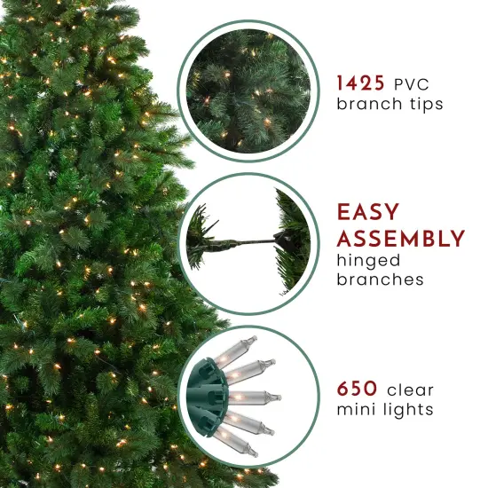 Northlight 7.5' Pre-Lit Medium Mixed Scotch Pine Artificial Christmas Tree - Clear Lights Green {6}
