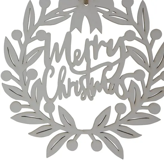 Northlight 8" White "Merry Christmas" Wreath Cutout Hanging Ornament {5}