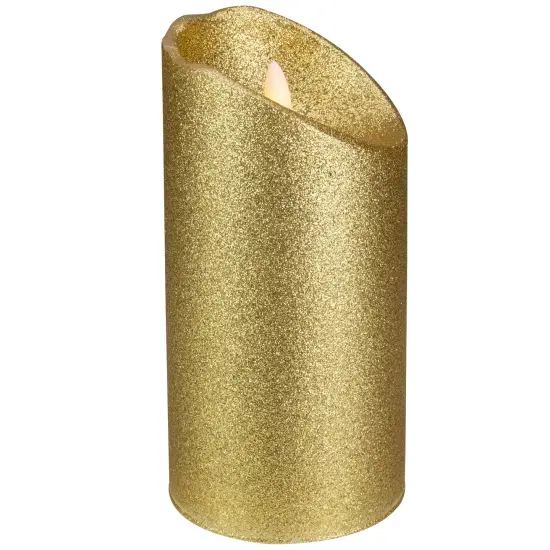Northlight LED Lighted Flameless Flickering Pillar Christmas Candle - 6" - Gold {6}