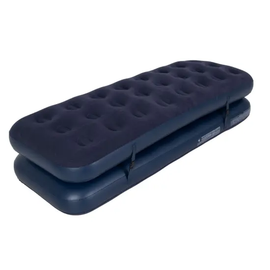Pool Central 3 in 1 Inflatable Flocked Air Mattress with Pillows -75" - Navy Blue {6}