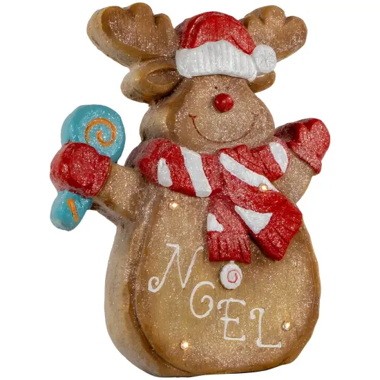 Northlight LED Lighted "Noel" Gingerbread Reindeer Christmas Decoration - 14.25" Brown {5}