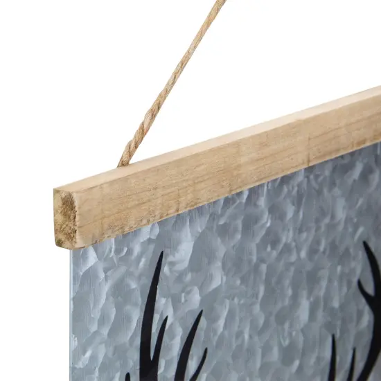 Northlight 16&rdquo; Merry Christmas Reindeer Galvanized Sheet Metal Hanging Wall Sign Silver {5}