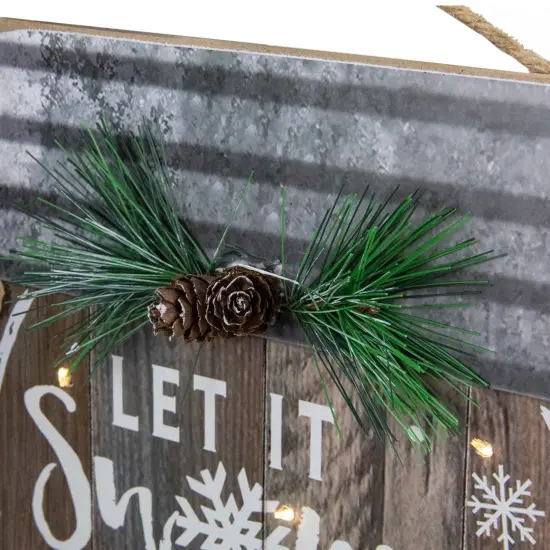 Northlight Snowman Mason Jar "Let It Snow" Christmas Wall Sign - 13.5" Brown {6}