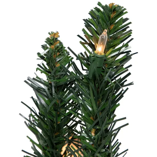Northlight 3' Pre-Lit Buffalo Fir Artificial Christmas Wall or Door Tree, Clear AlwaysLit Lights Green {7}
