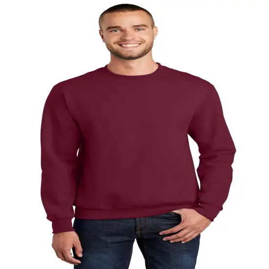 Port & Company&reg; Essential Fleece Crewneck Long Sleeve Sweatshirt Cardinal {1}