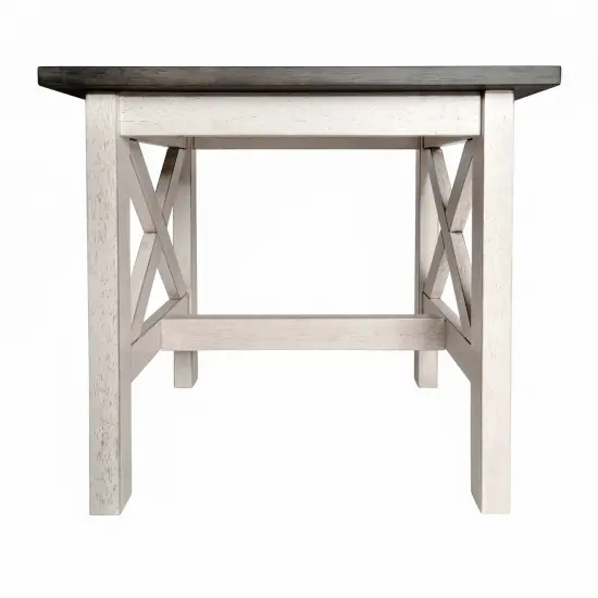 Merrick Lane Matty Rustic End Table, Farmhouse Style Solid Wood Accent Table Walnut {9}