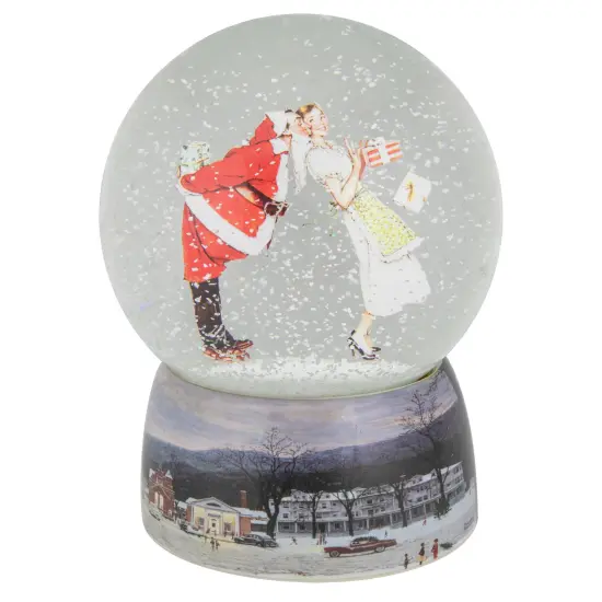 Northlight Norman Rockwell "Christmas Surprise" Snow Globe - 6.5" White {6}