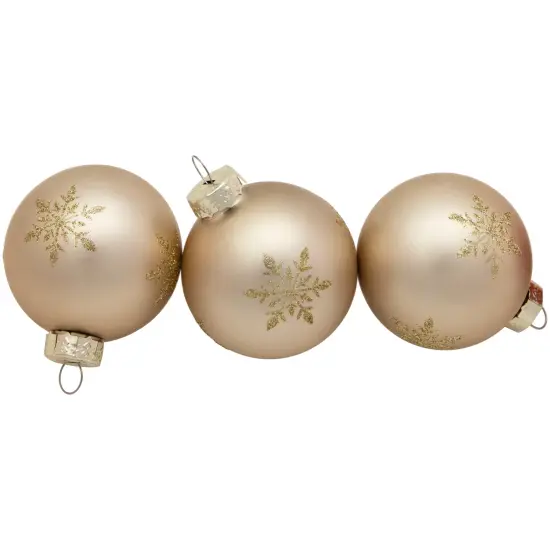 Northlight 6ct Red and Gold Snowflake Glass Ball Christmas Ornaments 2.5" {6}