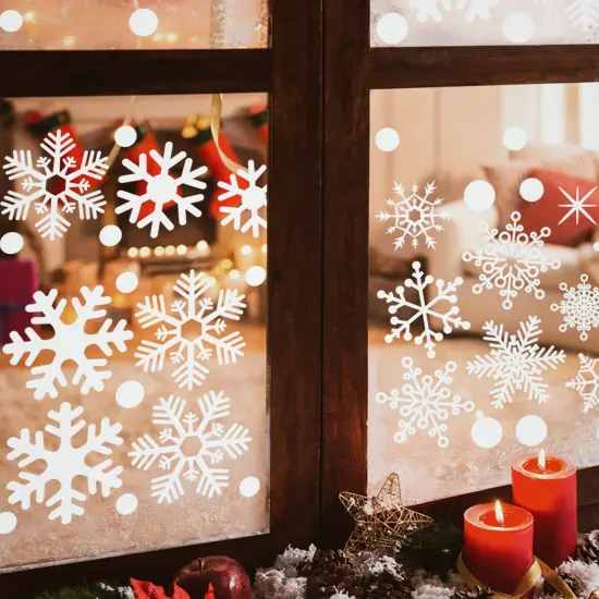 Wrapables Snowflake Window Clings Decal Stickers, Christmas Winter Decoration for Glass Windows 9pc Starry {3}