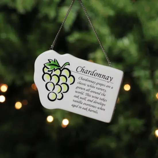 Midwest 4" Chardonnay White Wine Grape Plaque Christmas Ornament {4}