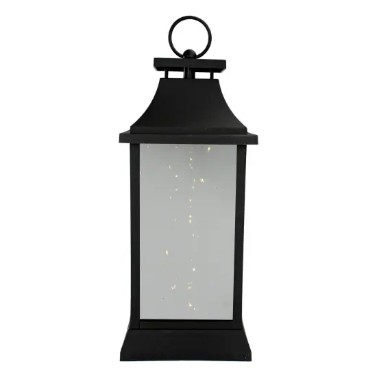 Northlight LED Lighted Flickering Lantern - 16" - Warm White Light - Black {4}