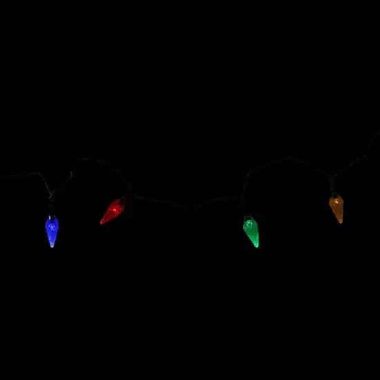 Product Works Faceted C6 LED Christmas Lights - Multi-Color - 3.9' Green Wire - 10ct {4}