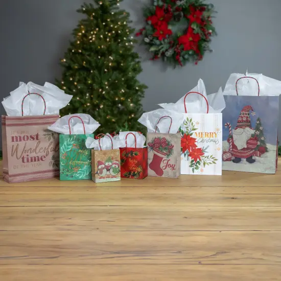 Northlight 20-Count Assorted Christmas Themed Paper Gift Bags Multi {3}