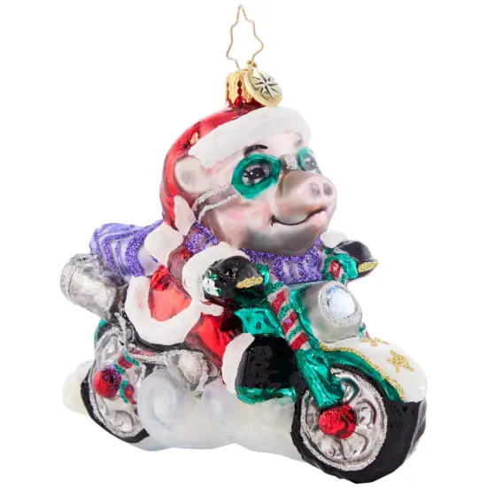 Christopher Radko Christopher Radko Low Rider Hog Glass Christmas Ornament 1021519 Red {5}