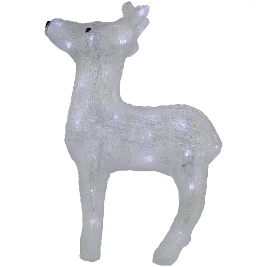 Northlight LED Lighted Commercial Grade Acrylic Reindeer Outdoor Christmas Decoration - 15" - Pure White Lights Clear {6}