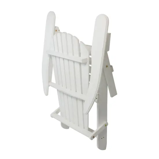 Northlight 36" White Classic Folding Wooden Adirondack Chair {7}