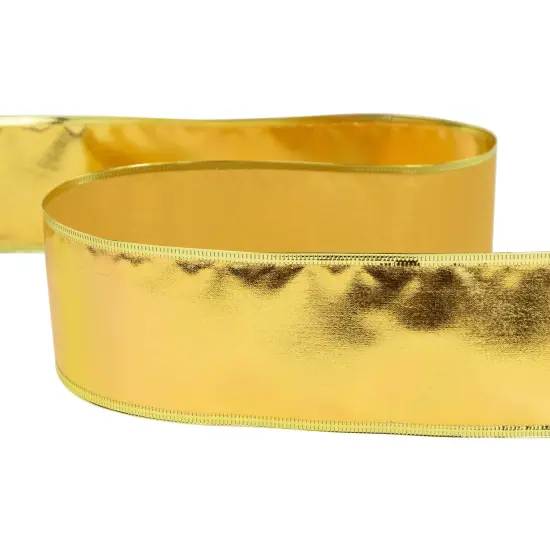 Northlight Shimmering Gold Metallic Wired Craft Christmas Ribbon 2.5" x 10 Yards {6}