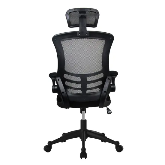Techni Office Solutions 3.75' Black Modern High-Back Mesh Executive Office Chair with Headrest and Flip-Up Arms {4}