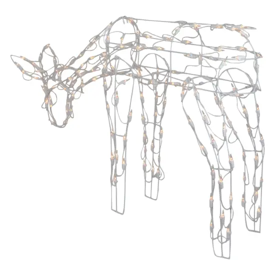 Northlight Lighted Feeding Reindeer Outdoor Christmas Decoration - 42" - White - Clear Lights {4}