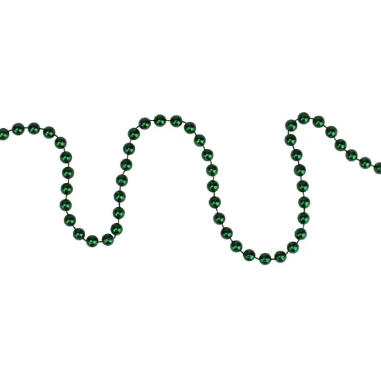 Northlight Shiny Metallic Beaded Christmas Garland - 15' x .25" - Emerald Green - Unlit {6}