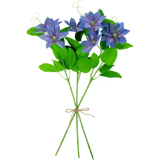 Northlight Real Touch&trade; Blue Artificial Lotus Floral Sprays, Set of 6 - 25" {5}