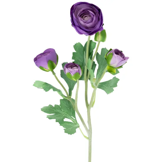 Northlight Real Touch&trade; Purple Ranunculus Artificial Floral Sprays, Set of 6 - 21" {4}