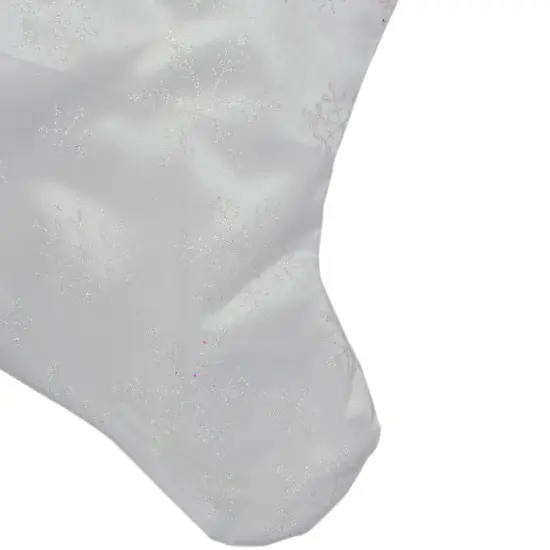 Northlight 20.5" White Iridescent Glittered Snowflake Christmas Stocking {5}