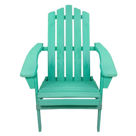 Northlight 36" Green Classic Folding Wooden Adirondack Chair {4}