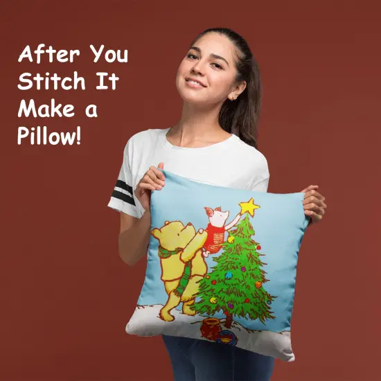 Pooh Bear Piglet Decorate the Christmas Tree Counted Cross Stitch Pattern {4}