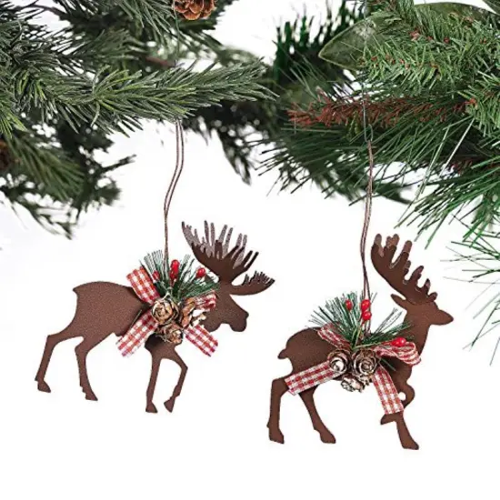 Metal Die Cut Moose & Deer Christmas Ornaments {2}