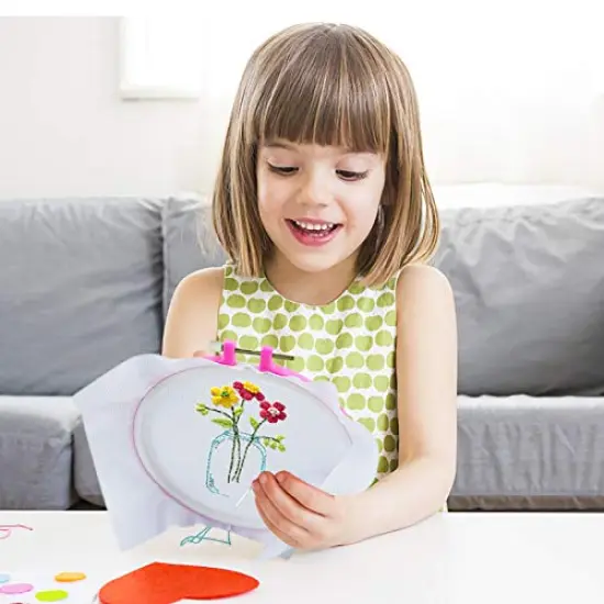 Similane 6 Pieces Embroidery Hoops, Plastic Circle Cross Stitch Hoop Ring 3.4 inch to 10.2 inch (Multicolor) for Embroidery and Cross Stitch {3}