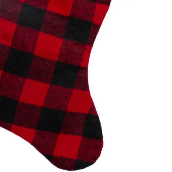 Northlight 23" Black and Red Rustic Buffalo Plaid Christmas Stocking {4}