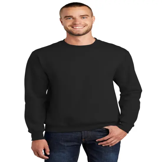 Port & Company&reg; Essential Fleece Crewneck Long Sleeve Sweatshirt Jet black {1}