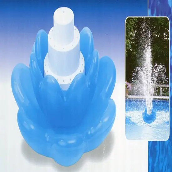 Swim Central Triple Tier Flower Blossom Swimming Pools Water Fountain - 11" - Blue {4}