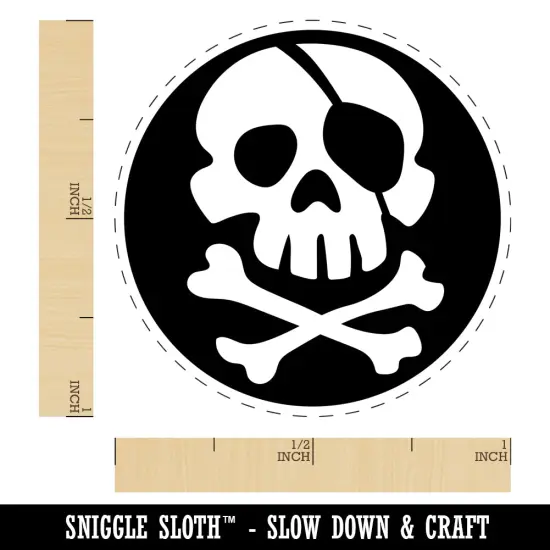 Pirate Skull and Crossbones Jolly Roger Self-Inking Rubber Stamp for Stamping Crafting Planners Sky Blue {1}
