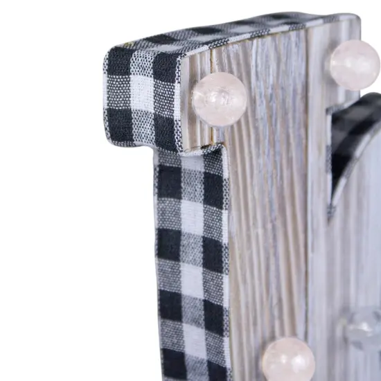 Northlight Lighted 3D Wooden "JOY" Christmas Decoration - 14" Brown {4}