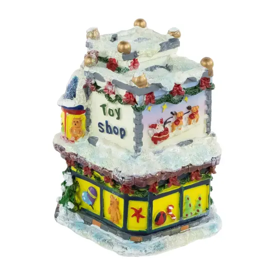 Northlight Glittered Snowy Toy Shop Christmas Village Building - 4" White {4}